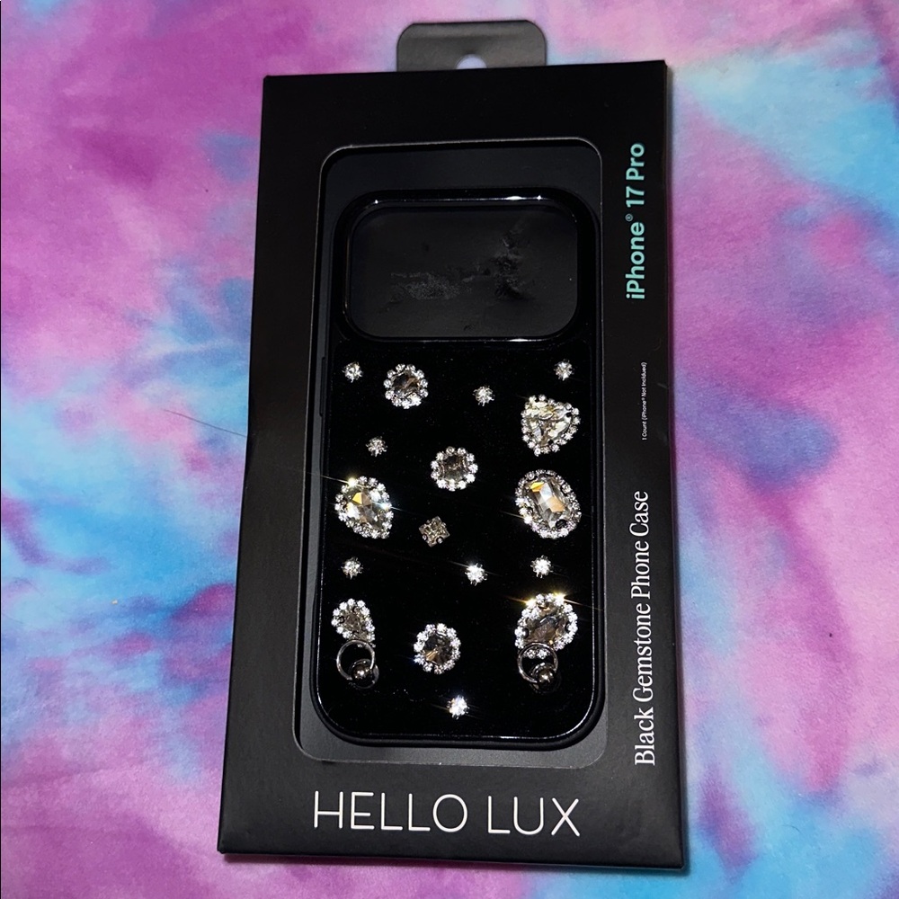 Hello Lux Black Gemstone iPhone 17 Pro Phone Case